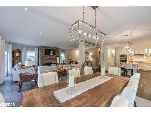 2517 Norton Road, Washago, ON - Indoor Photo Showing Dining Room With Fireplace