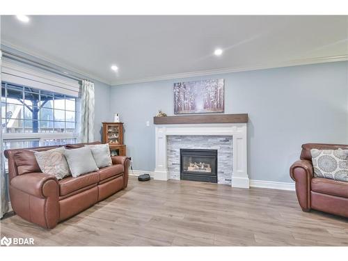 22 Emms Drive, Barrie, ON - Indoor Photo Showing Living Room With Fireplace