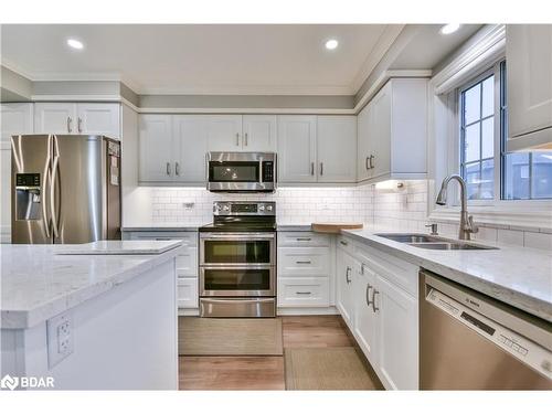 22 Emms Drive, Barrie, ON - Indoor Photo Showing Kitchen With Double Sink With Upgraded Kitchen