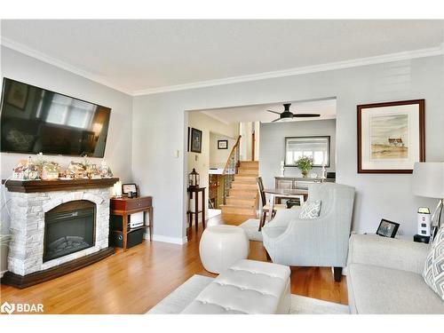 9 Mariposa Drive, Orillia, ON - Indoor Photo Showing Living Room With Fireplace