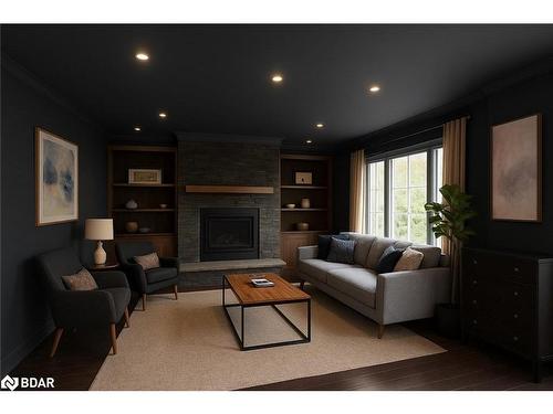 1149 Stanley Drive, Burlington, ON - Indoor Photo Showing Living Room With Fireplace