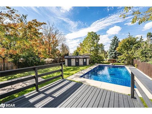 262 Duckworth Street, Barrie, ON - Outdoor With In Ground Pool With Deck Patio Veranda With Backyard