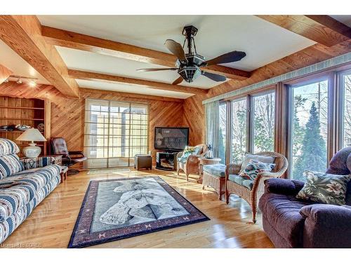 356 Cedar Drive, Turkey Point, ON - Indoor Photo Showing Living Room With Fireplace