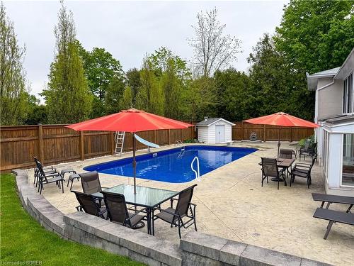 93 East Church Street, Waterford, ON - Outdoor With In Ground Pool With Deck Patio Veranda With Backyard