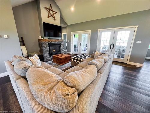 1577 Concession 6 Townsend Road, Waterford, ON - Indoor Photo Showing Living Room With Fireplace