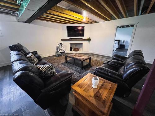 1577 Concession 6 Townsend Road, Waterford, ON - Indoor Photo Showing Basement With Fireplace