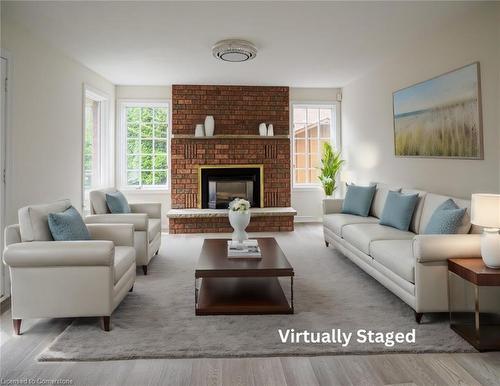 34 Mann Avenue, Simcoe, ON - Indoor Photo Showing Living Room With Fireplace