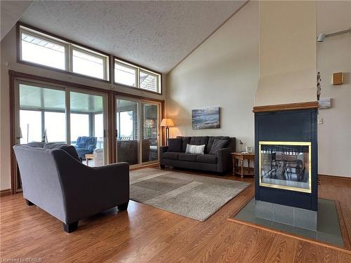 16 Dean Street, Port Dover, ON - Indoor Photo Showing Living Room With Fireplace