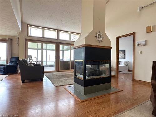 16 Dean Street, Port Dover, ON - Indoor Photo Showing Living Room With Fireplace