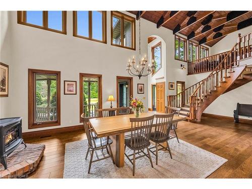 587 Hillcrest Road, Simcoe, ON - Indoor Photo Showing Dining Room With Fireplace