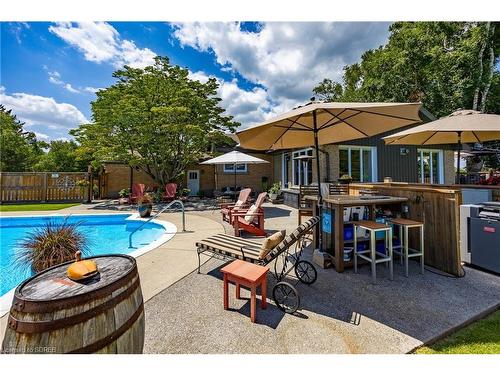 28 Donjon Boulevard, Port Dover, ON - Outdoor With In Ground Pool With Backyard