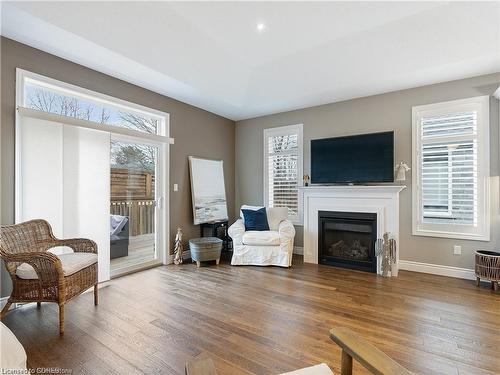 4-418 Nelson Street W, Port Dover, ON - Indoor Photo Showing Living Room With Fireplace