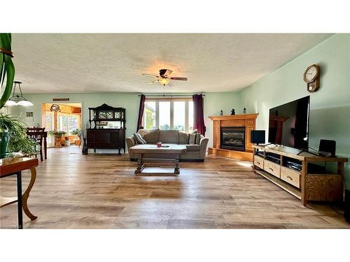 852 Concession 11 Walpole, Hagersville, ON - Indoor Photo Showing Living Room With Fireplace