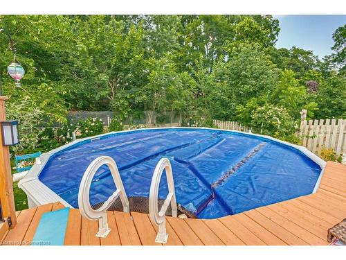 301 South Drive, Simcoe, ON - Outdoor With Above Ground Pool With Backyard