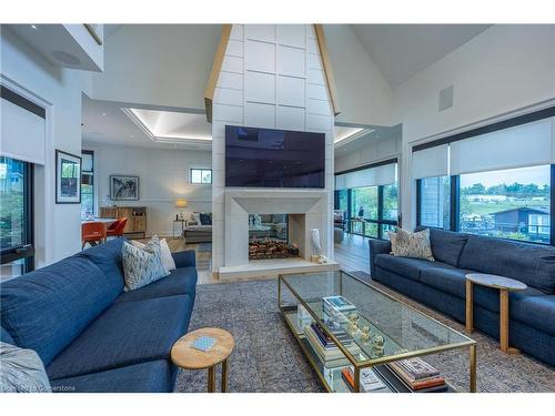 34 Grand Street, Port Dover, ON - Indoor Photo Showing Living Room With Fireplace