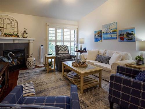 4-19 Somerset Drive, Port Dover, ON - Indoor Photo Showing Living Room With Fireplace