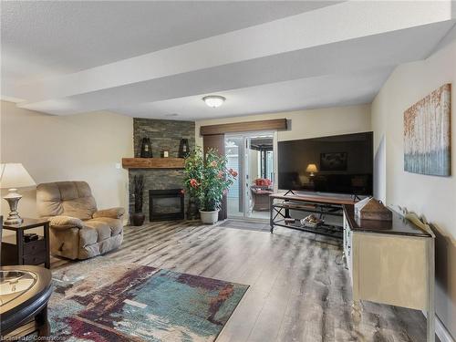 118 Fano Drive, Hamilton, ON - Indoor Photo Showing Living Room With Fireplace