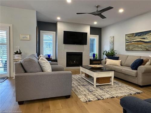 139 New Lakeshore Road, Port Dover, ON - Indoor Photo Showing Living Room With Fireplace