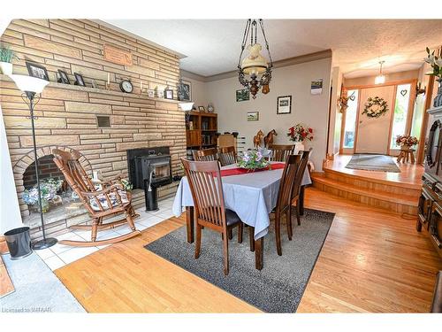 244 11Th Concession Road, Langton, ON - Indoor Photo Showing Dining Room With Fireplace