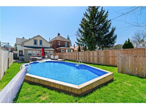 599 Peel Street, Woodstock, ON - Outdoor With Above Ground Pool With Backyard