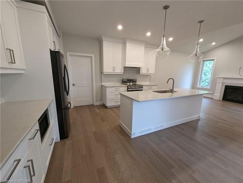 15 Keba Crescent, Tillsonburg, ON - Indoor Photo Showing Kitchen With Fireplace With Upgraded Kitchen