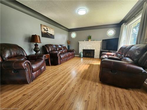 11463 Plank Road Line, Eden, ON - Indoor Photo Showing Living Room With Fireplace