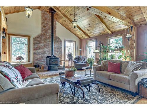 241 Concession 1 Road, Port Rowan, ON - Indoor Photo Showing Living Room With Fireplace