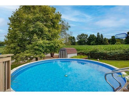 164197 Brownsville Road, Tillsonburg, ON - Outdoor With Above Ground Pool With Backyard