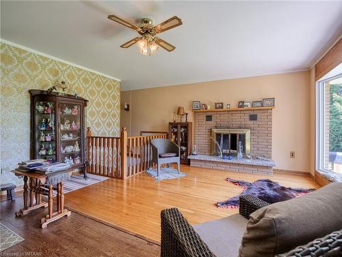 889 Norfolk County Rd 28, Norfolk County, ON - Indoor Photo Showing Living Room With Fireplace