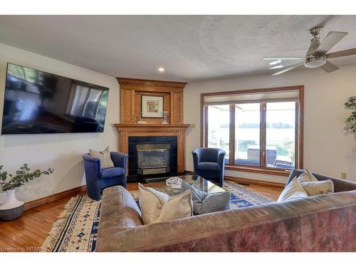 6325 Dundas Street, Thames Centre, ON - Indoor Photo Showing Living Room With Fireplace