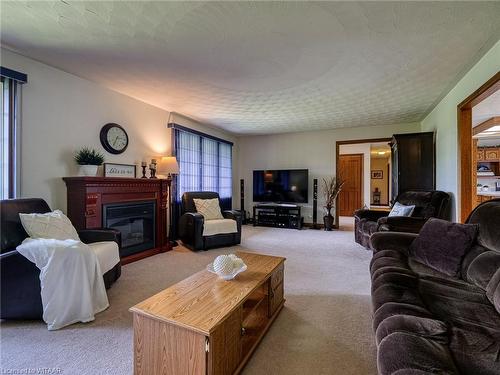 916 Norfolk County Road 28, Norfolk County, ON - Indoor Photo Showing Living Room With Fireplace