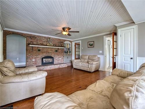 319 Norfolk County Road 45, Norfolk County, ON - Indoor Photo Showing Living Room With Fireplace