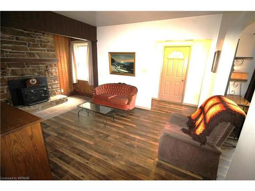 220 Tillson Avenue, Tillsonburg, ON - Indoor Photo Showing Living Room With Fireplace