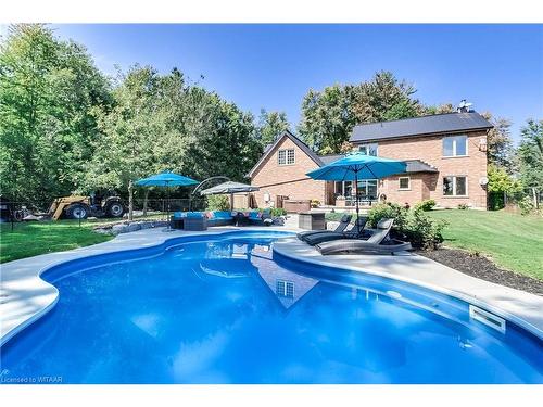 663528 Road 66 Road, Ingersoll, ON - Outdoor With In Ground Pool With Backyard