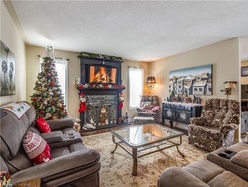 9 Brasher Drive, Tillsonburg, ON - Indoor Photo Showing Living Room With Fireplace