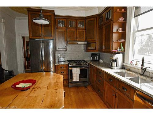 24 Perth Street, Lyn, ON - Indoor Photo Showing Kitchen With Double Sink