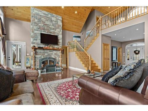 1749 Ormsbee Road, Battersea, ON - Indoor Photo Showing Living Room With Fireplace