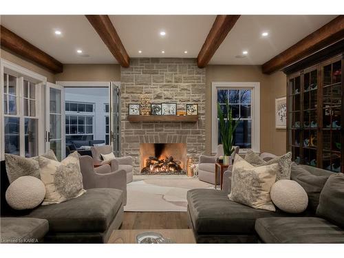 251 Clark Drive, Gananoque, ON - Indoor Photo Showing Living Room With Fireplace