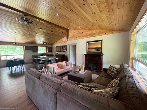 24 Skootamatta Lake Road, Cloyne, ON - Indoor Photo Showing Living Room With Fireplace