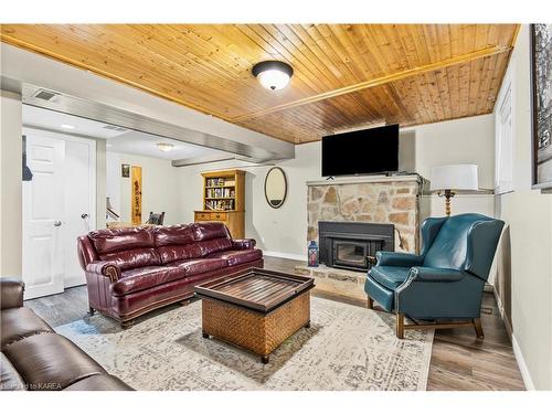 3327 Loughborough Drive, Elginburg, ON - Indoor Photo Showing Living Room With Fireplace