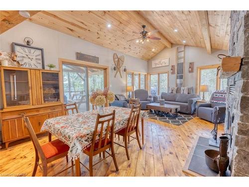 2323 Grindstone Lake Road, Plevna, ON - Indoor With Fireplace