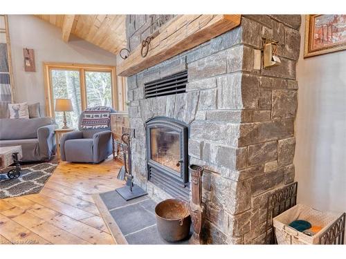 2323 Grindstone Lake Road, Plevna, ON - Indoor Photo Showing Living Room With Fireplace