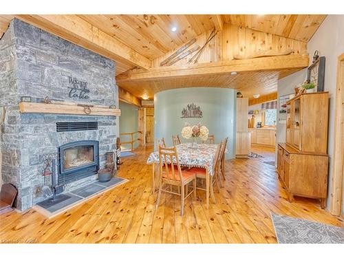 2323 Grindstone Lake Road, Plevna, ON - Indoor With Fireplace