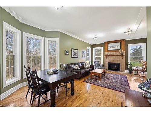 4607 Lower Round Lake Road, Frontenac, ON - Indoor With Fireplace