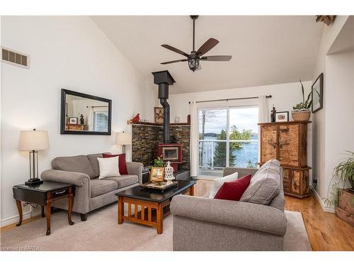 1604 Shibley Road, Sharbot Lake, ON - Indoor Photo Showing Living Room With Fireplace