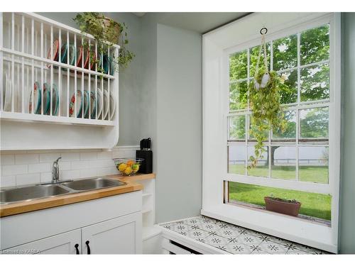 14005 Front Road, Stella, ON - Indoor Photo Showing Kitchen With Double Sink