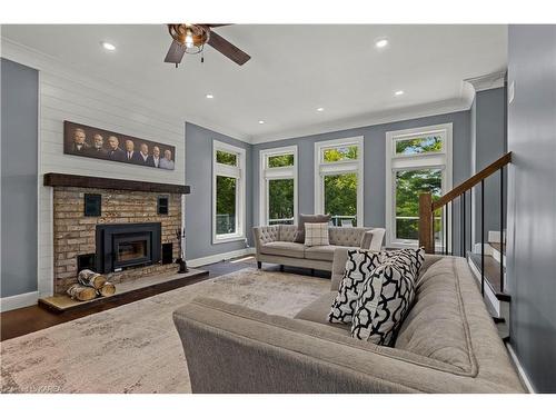 1145 Lincoln Drive, Kingston, ON - Indoor Photo Showing Living Room With Fireplace