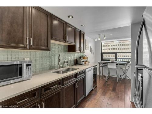 408-165 Ontario Street, Kingston, ON - Indoor Photo Showing Kitchen With Double Sink With Upgraded Kitchen