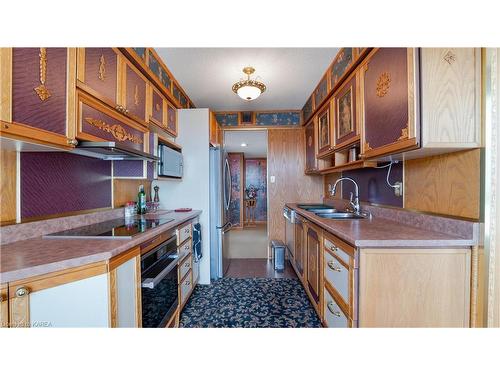 1407-185 Ontario Street, Kingston, ON - Indoor Photo Showing Kitchen With Double Sink