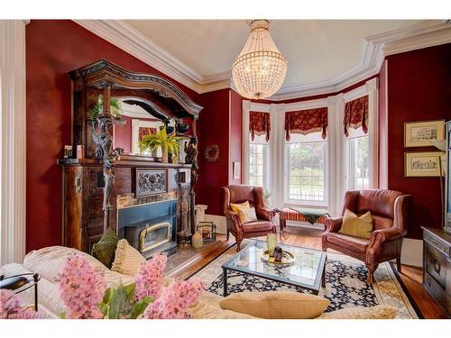 7 Drummond Street, Newboro, ON - Indoor Photo Showing Living Room With Fireplace